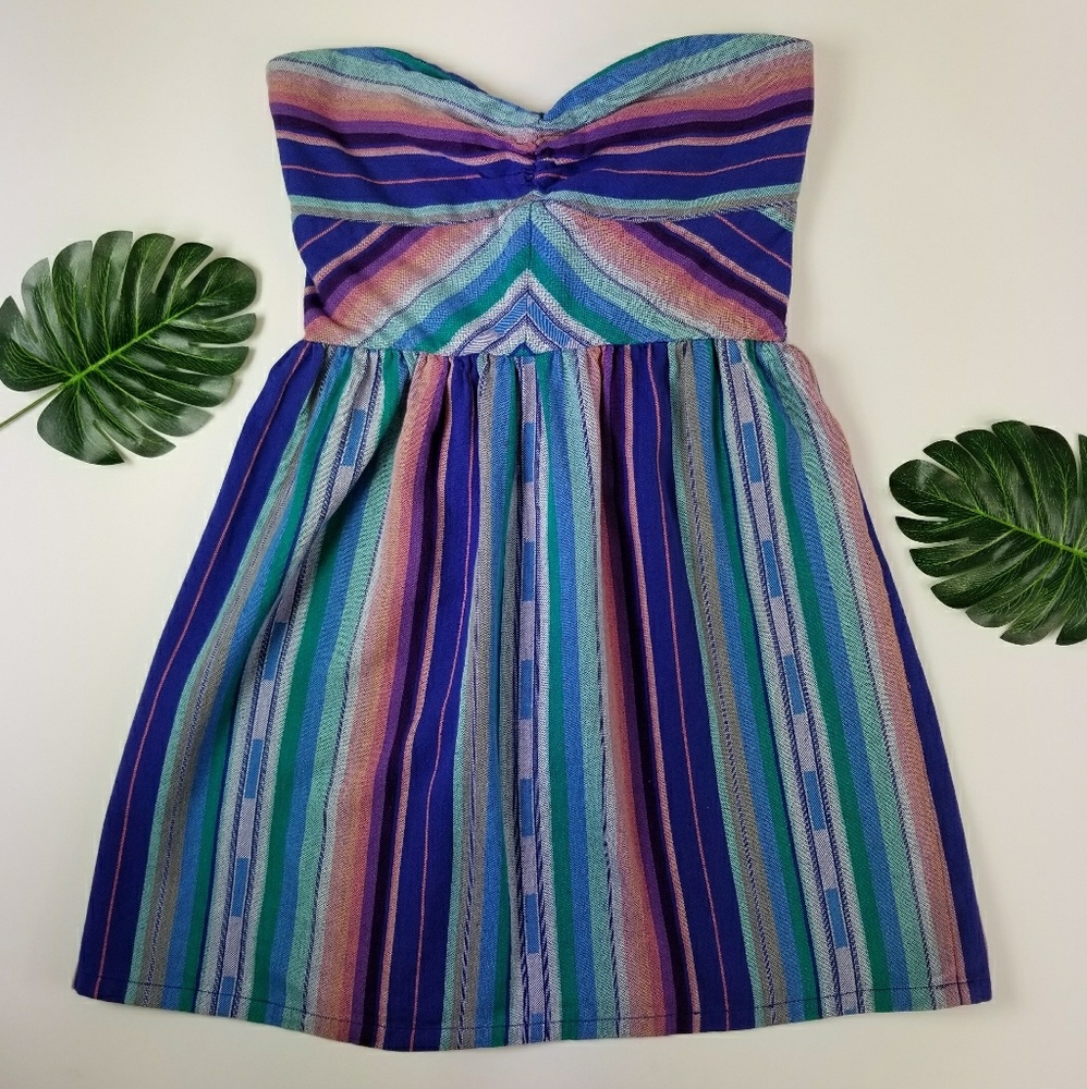 Roxy Striped Serape Strapless Dress